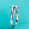 bague argent avec cœur diamant