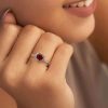 bague argent avec cœur rouge