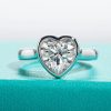 bague argent cœur diamant