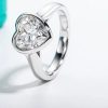 bague argent cœur diamant de marque