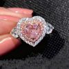 bague argent cœur rose