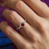 bague argent cœur rouge de marque