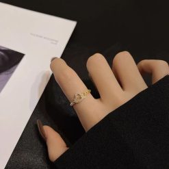 bague avec cœur plaqué or