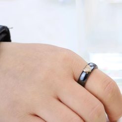 bague céramique avec cœur