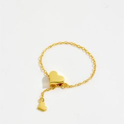 bague chaîne avec cœur