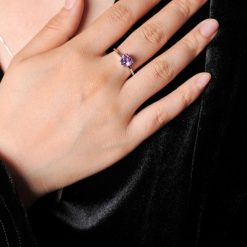 bague cœur améthyste