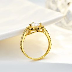 bague cœur avec or 18 carats