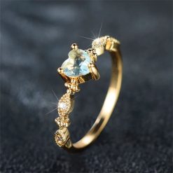 bague cœur bleu