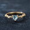 bague cœur bleu brillant