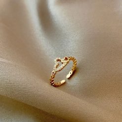 bague cœur en plaqué or