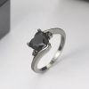 bague cœur noir