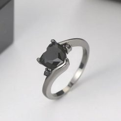 bague cœur noir