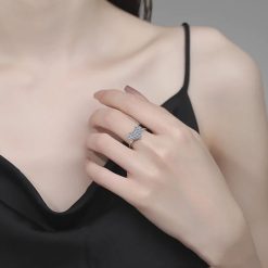 bague cœur or blanc de luxe
