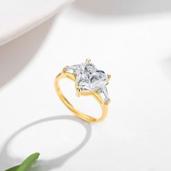 bague cœur or jaune de marque