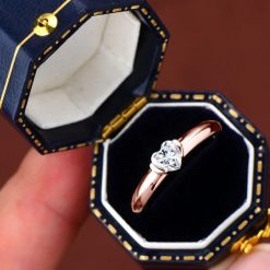bague cœur or rose