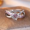bague coeur rose