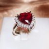 bague coeur rouge
