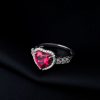 bague cœur rubis brillant