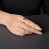 bague cœur rubis de marque
