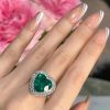 bague cœur vert
