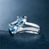 bague double coeur brillants