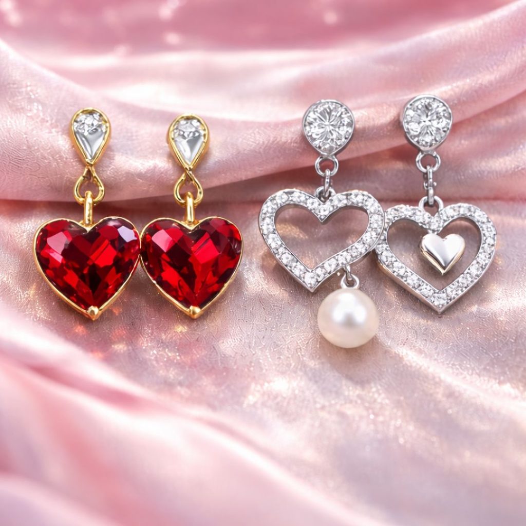 boucles d'oreilles coeur