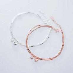 bracelet avec cœur or rose
