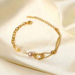bracelet avec cœur perlé