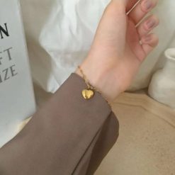 bracelet avec cœur plaqué or