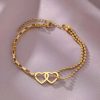 bracelet avec double cœur