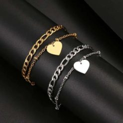 bracelet cœur en acier inoxydable