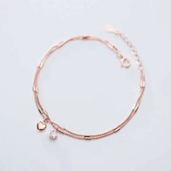 bracelet cœur or rose
