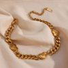 bracelet en maille cœur