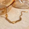 bracelet maille avec cœur