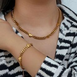 bracelet maille cœur