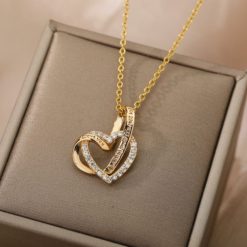 collier cœur entrelacé