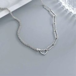 collier cœur martelé