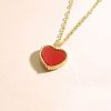 collier petit cœur en rouge