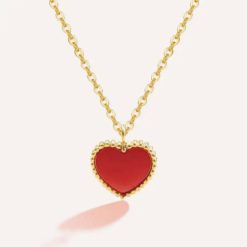 collier petit cœur rouge
