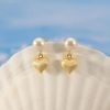 Boucles d'oreilles avec cœur nacré