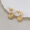 Boucles d'oreilles cœur en nacre