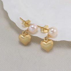 Boucles d'oreilles cœur en nacre