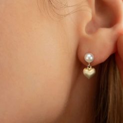 Boucles d'oreilles cœur nacré