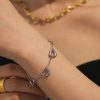 Bracelet 5 cœurs argent