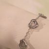 Bracelet avec 5 cœurs argent