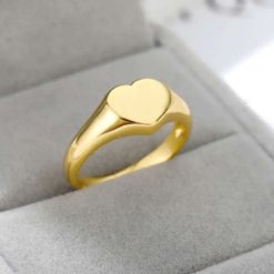 bague avec cœur doré