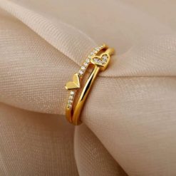 bague avec cœur strass