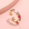 bague cœur en multicolore