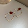 boucles d'oreilles avec cœur brillant