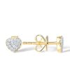 boucles d'oreilles avec cœur diamant